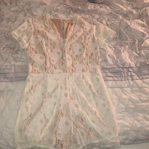 NWT Francesca’s white lace romper